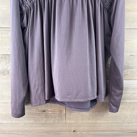 Fabletics Womens Shirt Long Sleeve Elastic Gathered Back Athletic Workout XL - Picture 6 of 7